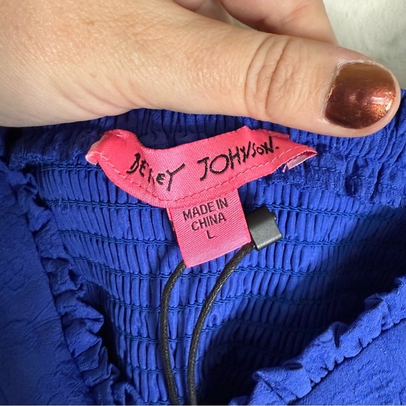 NWT Betsey Johnson Janice Mini Dress Bright Blue Size Large - Picture 2 of 6